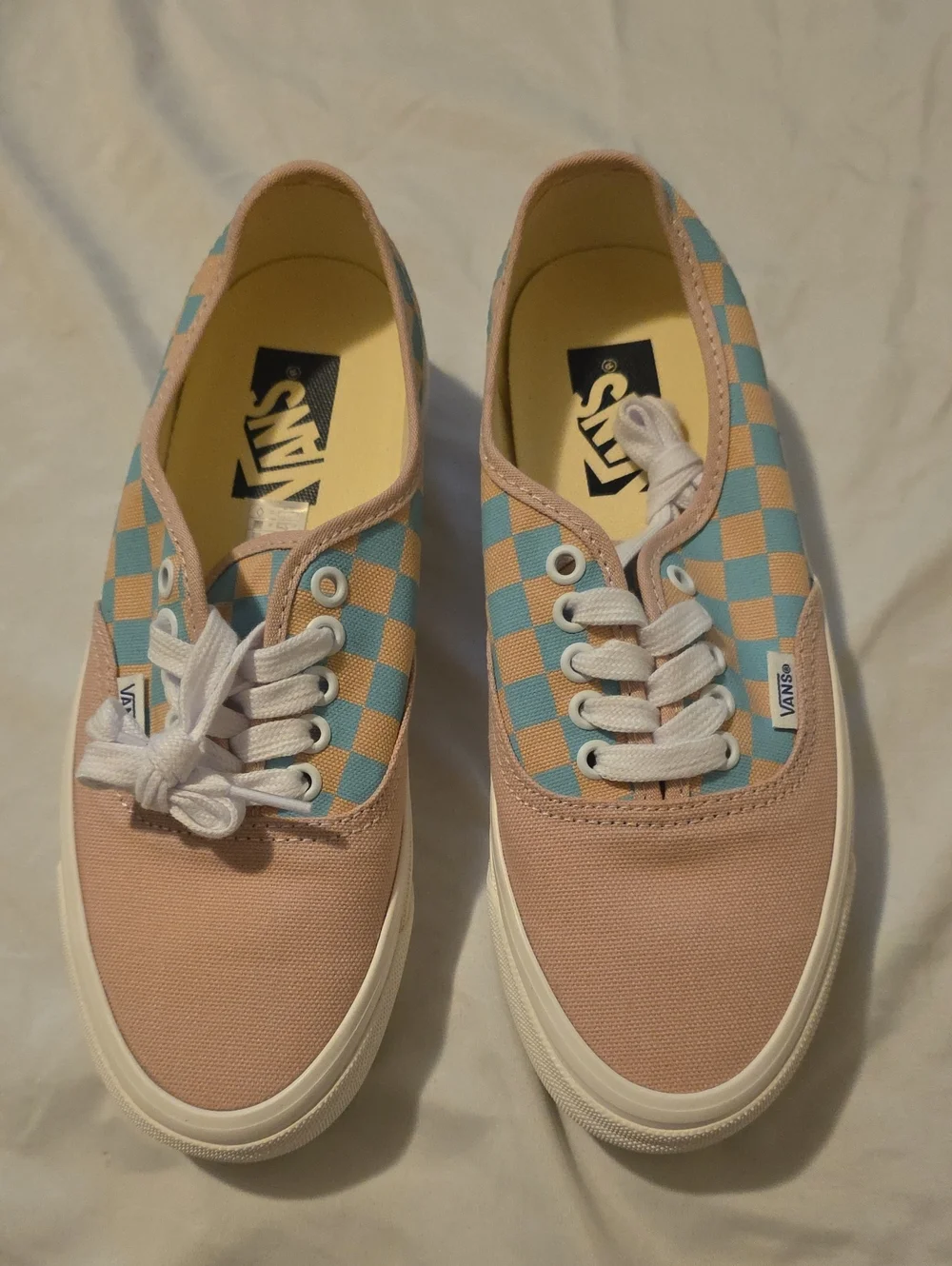 Vans Women's Checkerboard Low-Top Sneakers in Pink/Blue